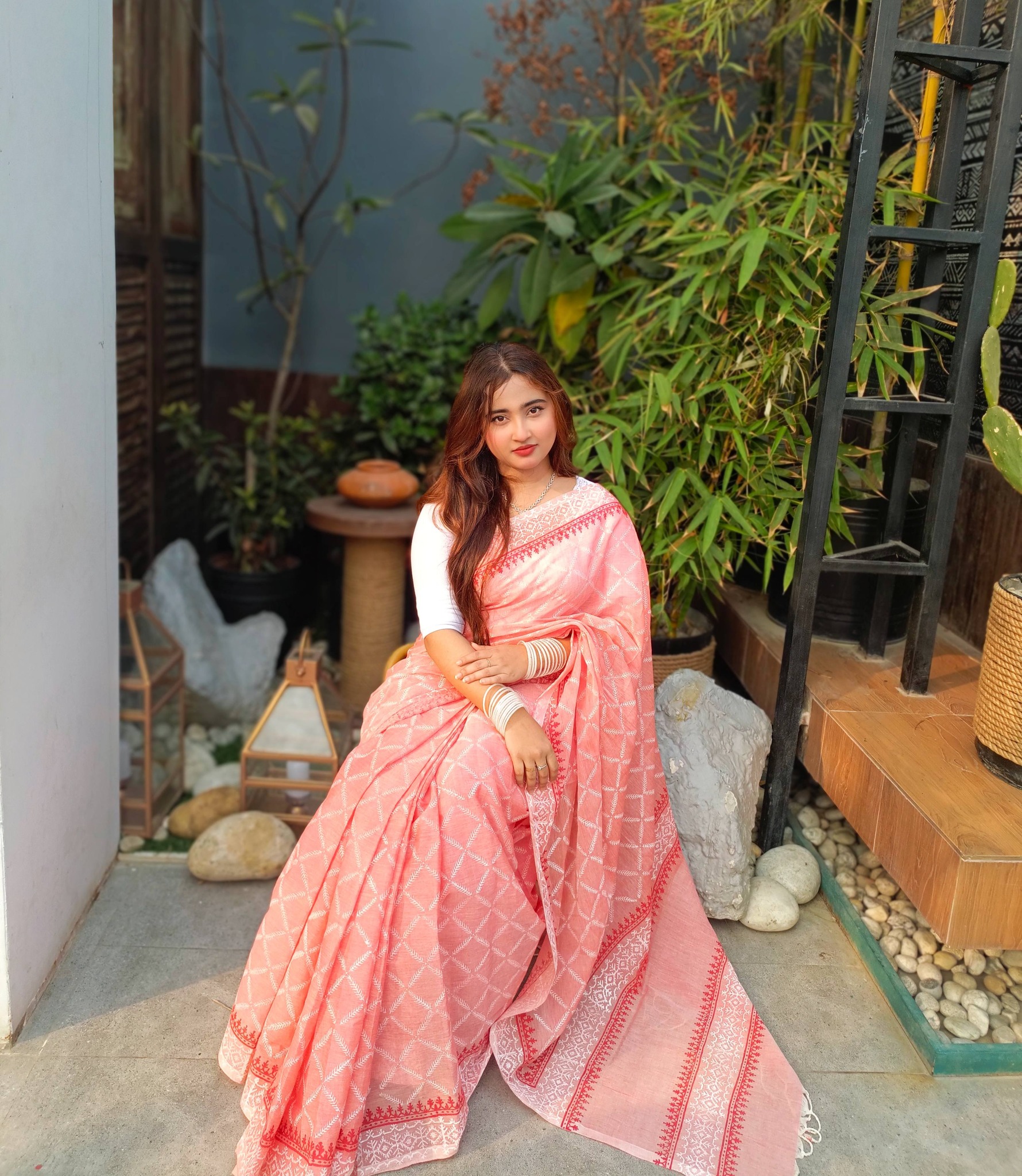 Chanderi Festive Gold Saree